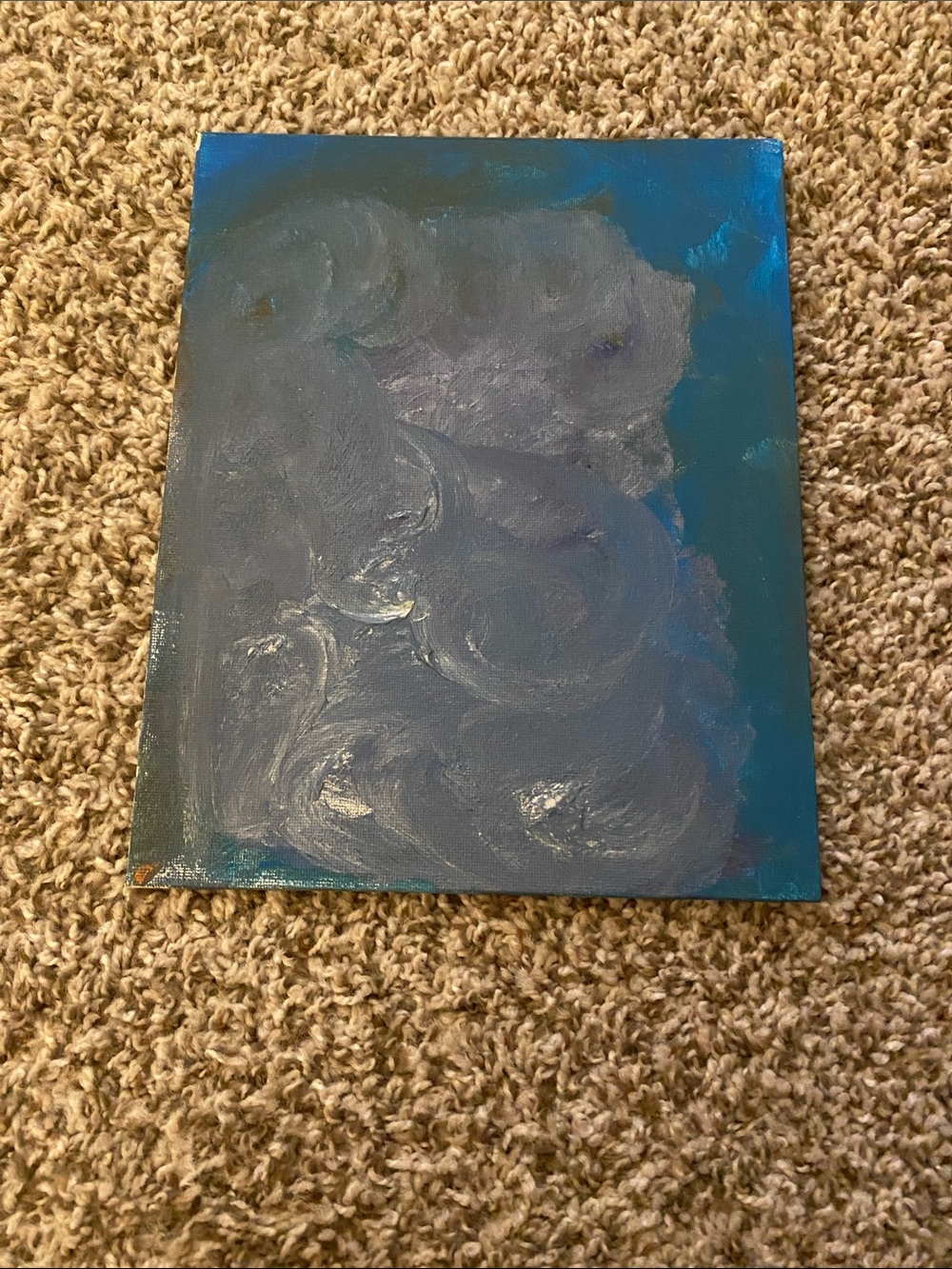Modern Abstract Blue and Gray Canvas Wall Art